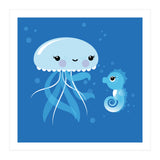 Best Friends Kawaii Jellyfish And Seahorse (Print Only) thumbnail