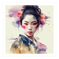 Watercolor Modern Geisha #6 (Print Only)