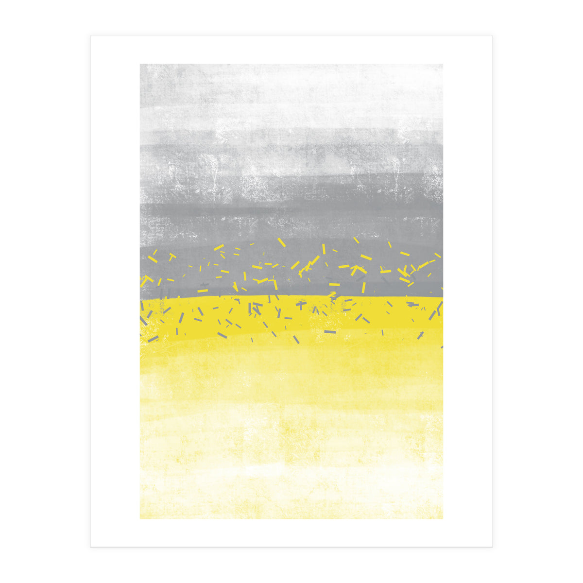 Abstract Painting No. 52 | Illuminating Yellow & Ultimate Grey (Print Only)