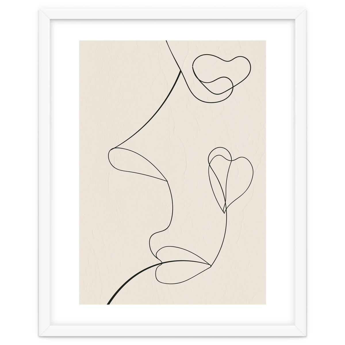 Continuous Line Art Face Drawing Floral Shapes