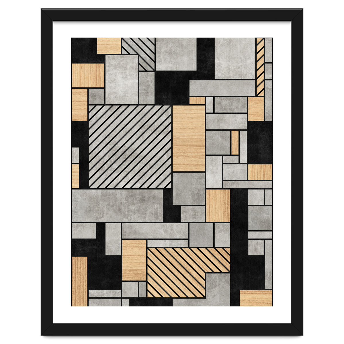 Random Pattern - Concrete and Wood