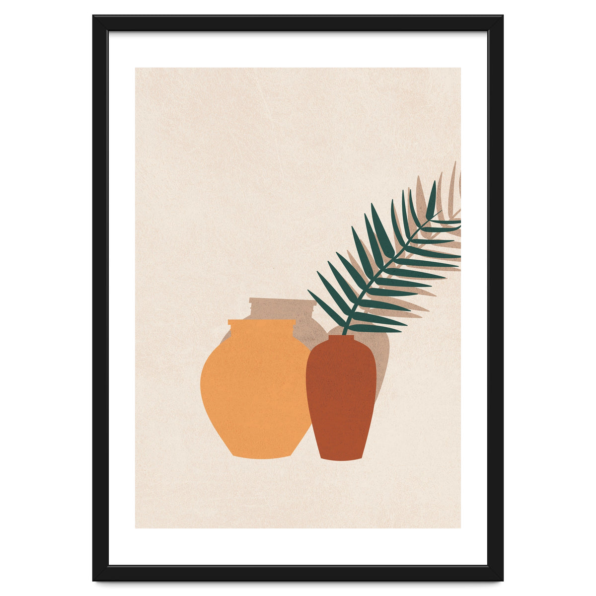 Tropical Palm Leaf Pottery Minimal Boho