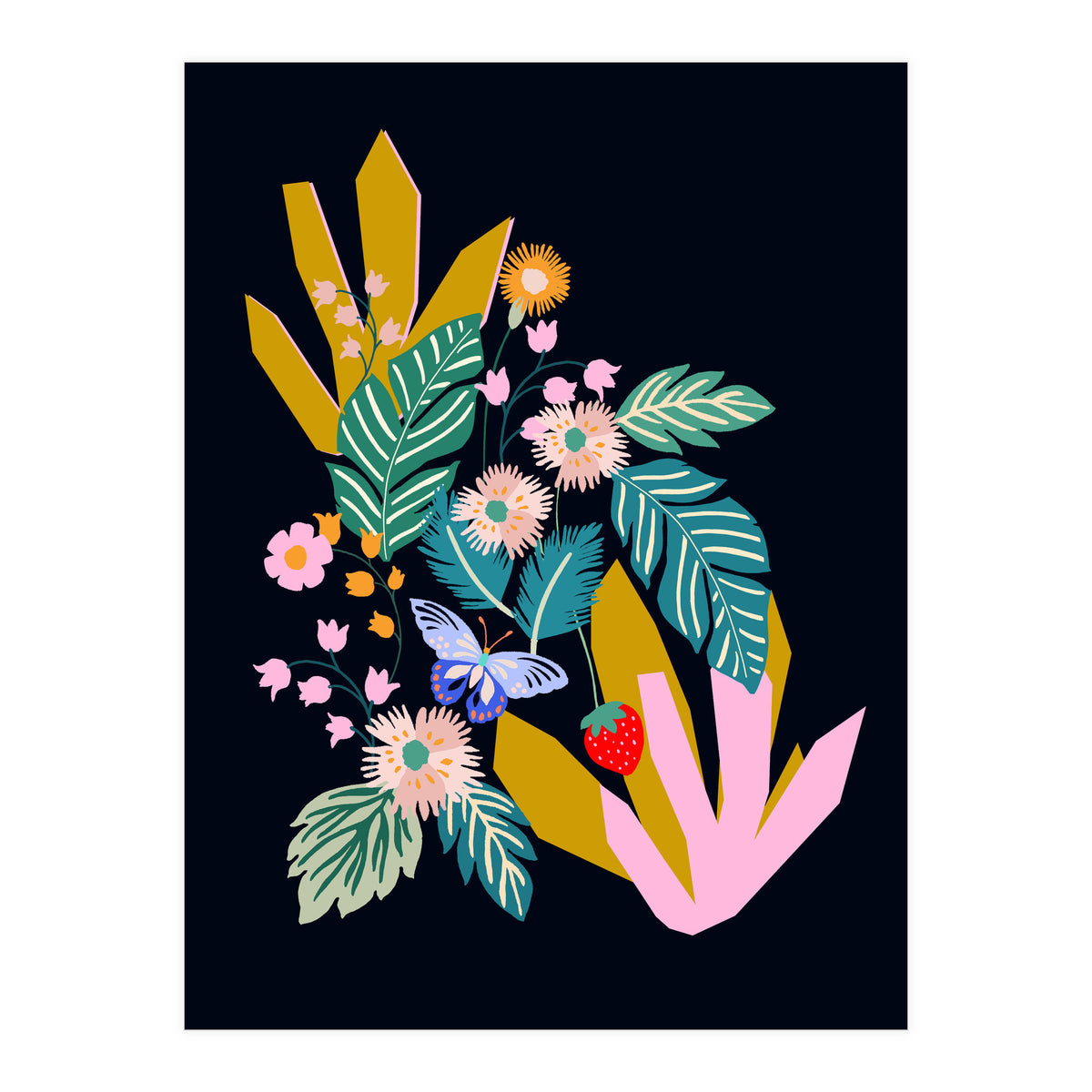 Flowers and leaves (Print Only)