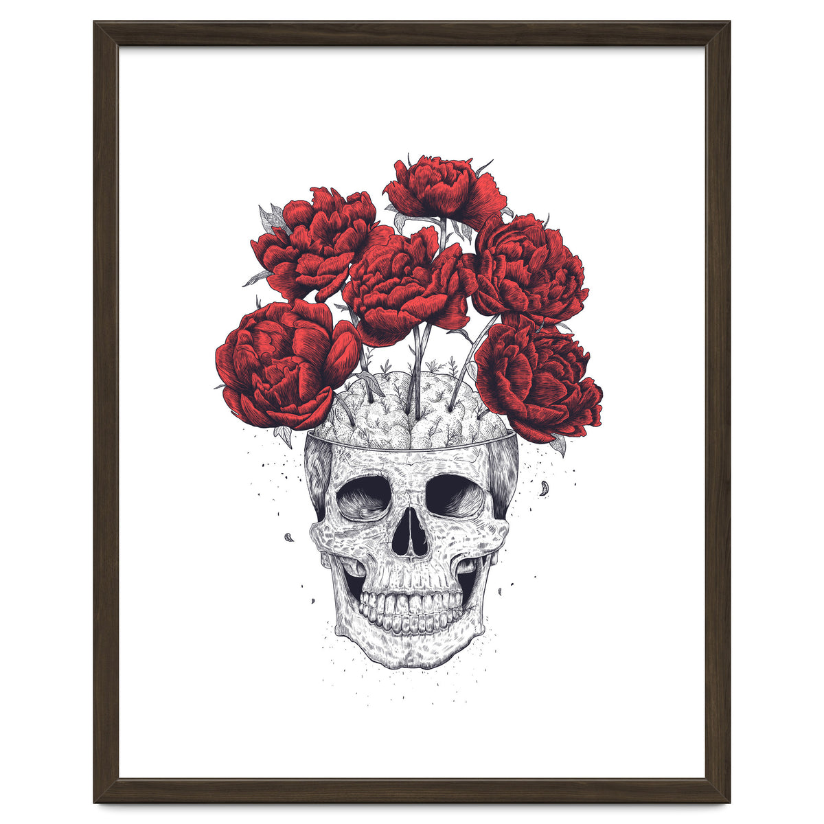 Skull With Peonies