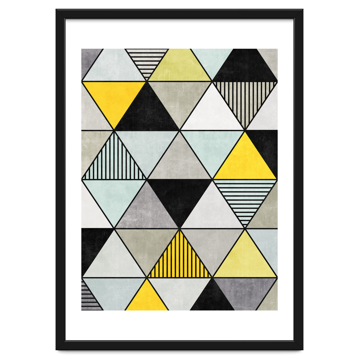 Colorful Concrete Triangles 2 - Yellow, Blue, Grey