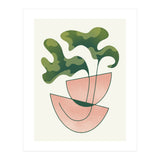 Two Abstract Plant Leaves In A Geometric Vase (Print Only) thumbnail