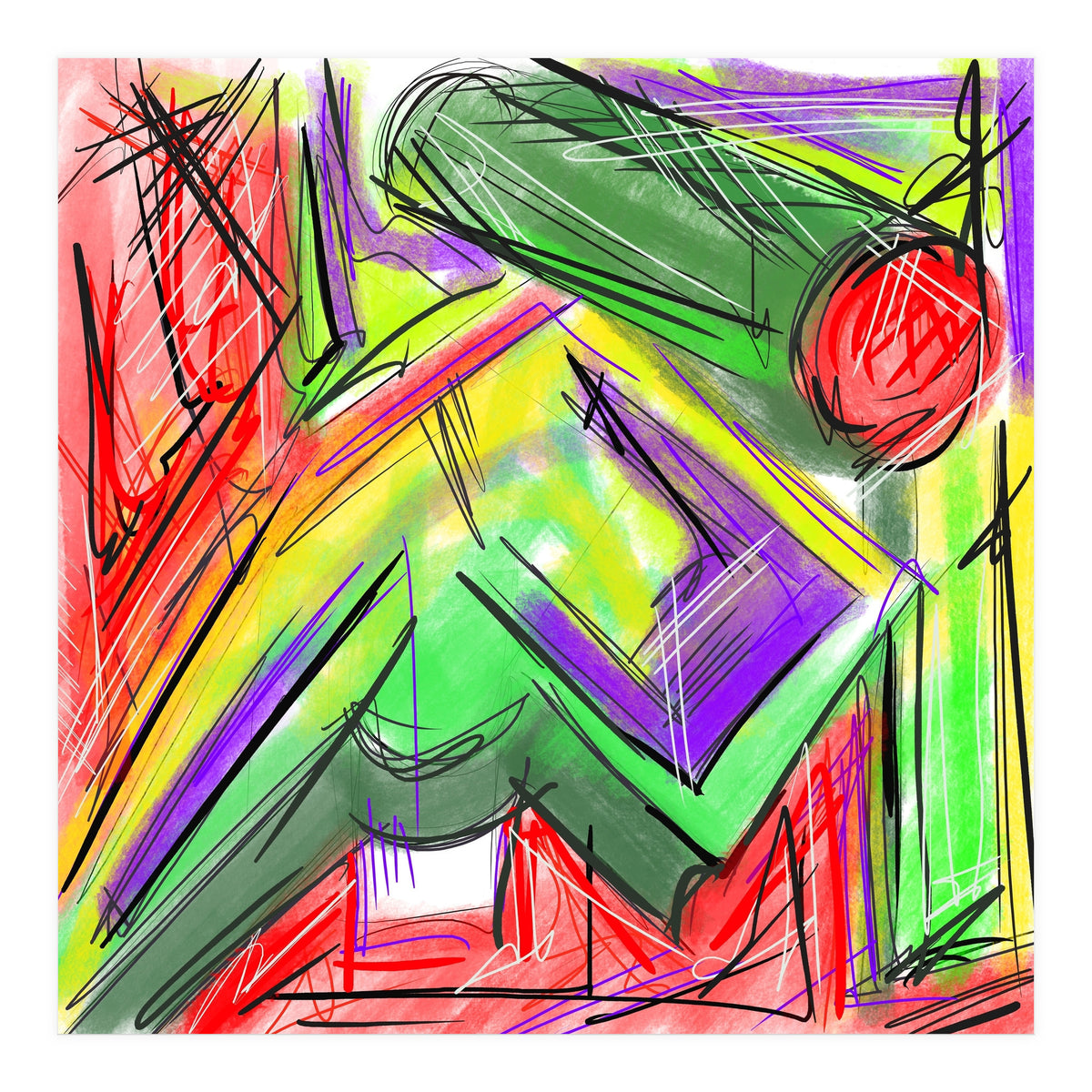 Colored Shapes In Perspective (Print Only)