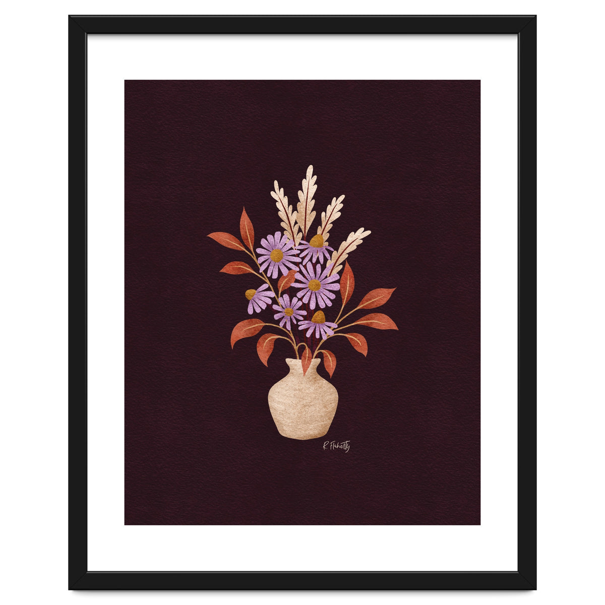 Purple Floral Vase Still Life