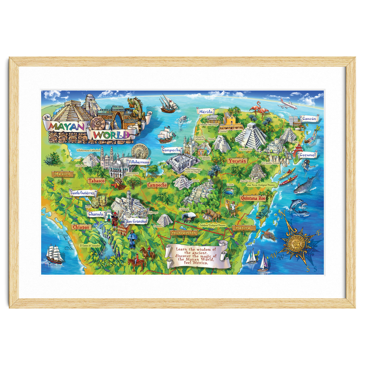 Yucatan Map Illustration