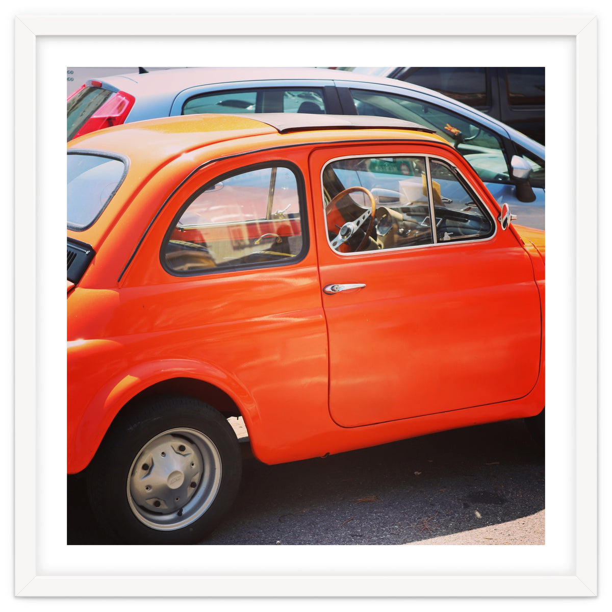 Classic orange Fiat 500
