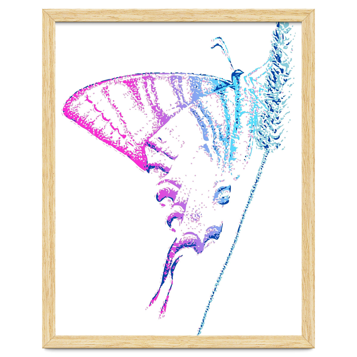 Swallowtail On Grass in Pinquoise