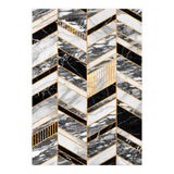 Abstract Chevron Pattern - Black and White Marble (Print Only) thumbnail