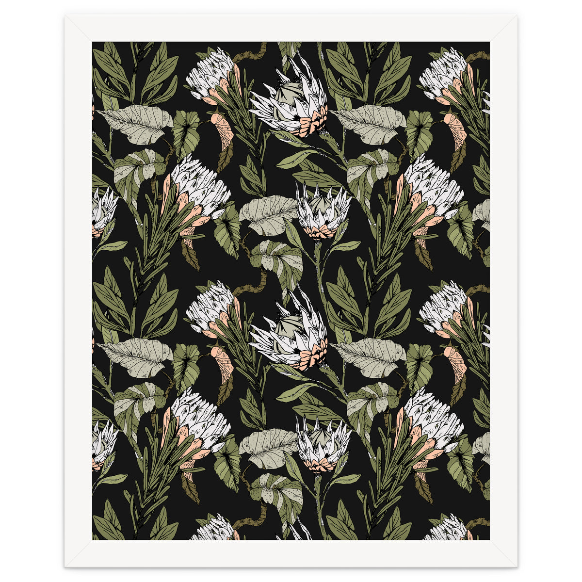 Dark pattern botanical boho