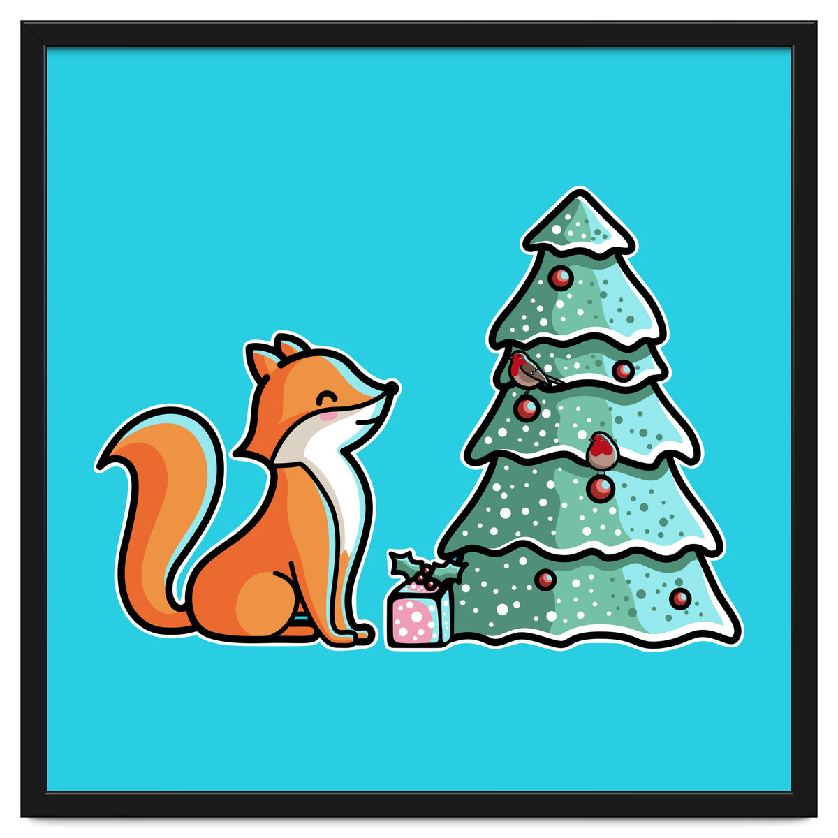Cute Fox Christmas Tree