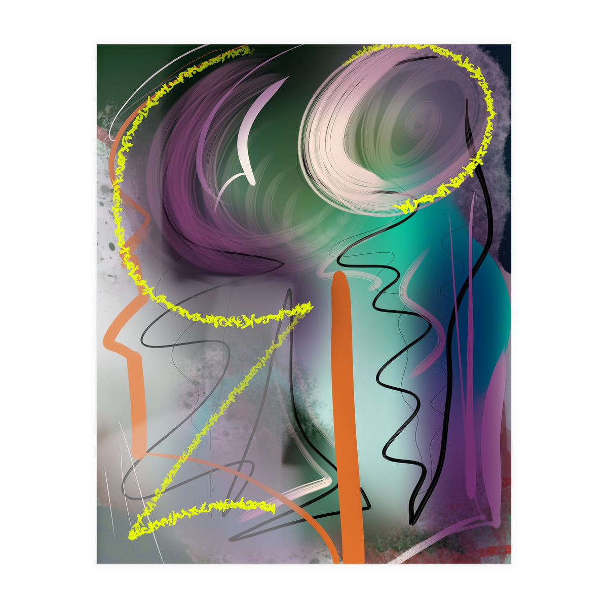 Purple With Glittering Yellow (Print Only)