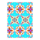 Exotic Tiles, Moroccan Teal Kaleidoscope Pattern, Turkish Bohemian Colorful Culture Eclectic Graphic (Print Only) thumbnail