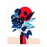 Blue Flowers in Red Vase (Print Only) thumbnail