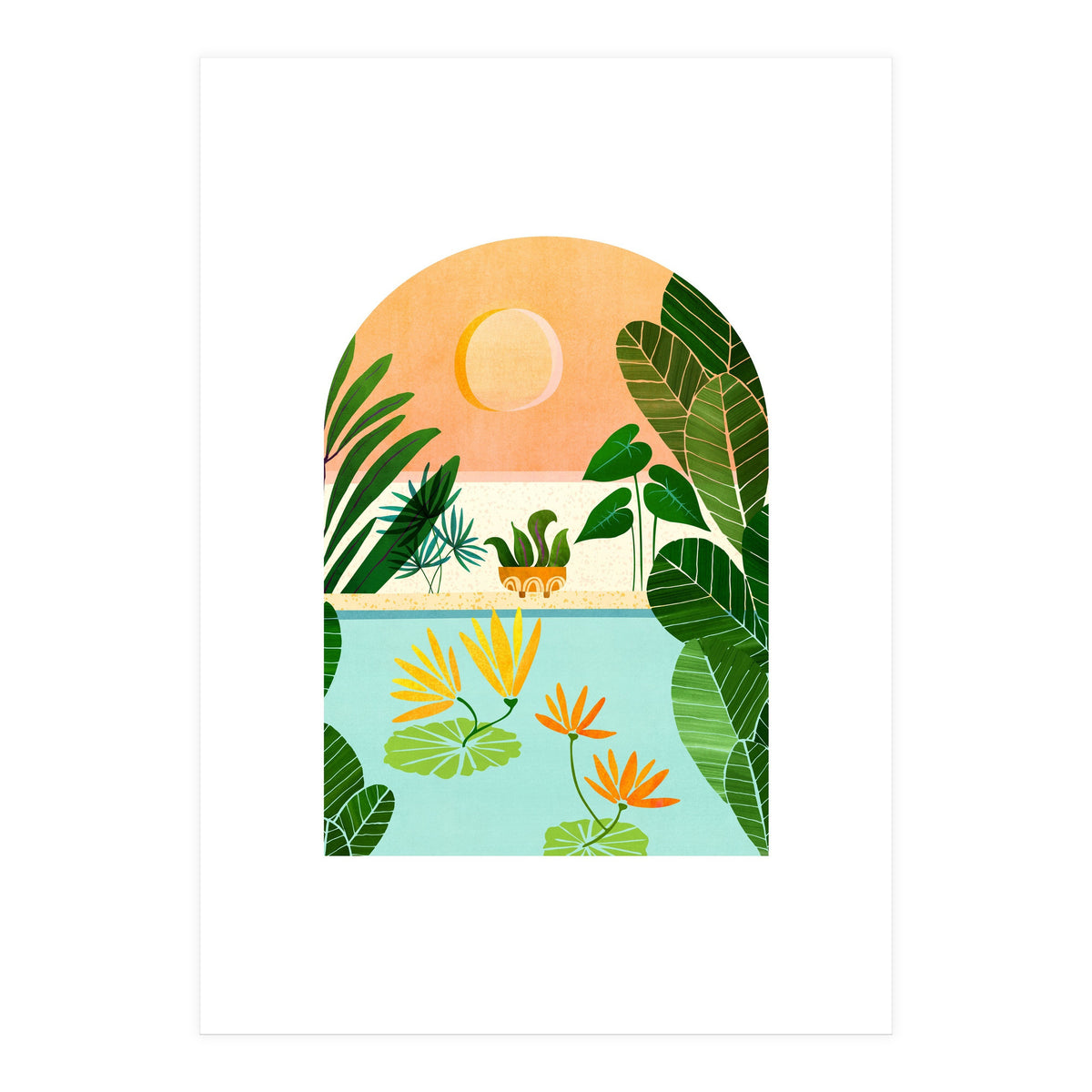 Lily Pond Landscape (Print Only)