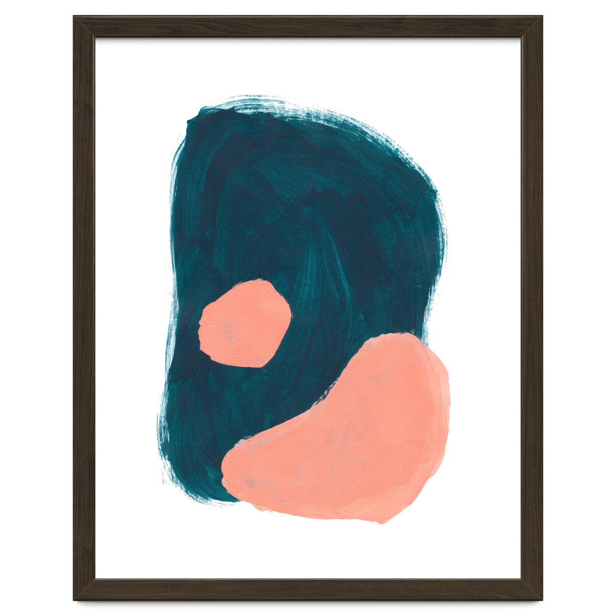 Teal Blob Salmon Bubbles