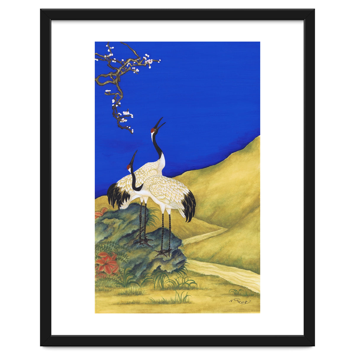 Cranes Under A Cobalt Sky 4