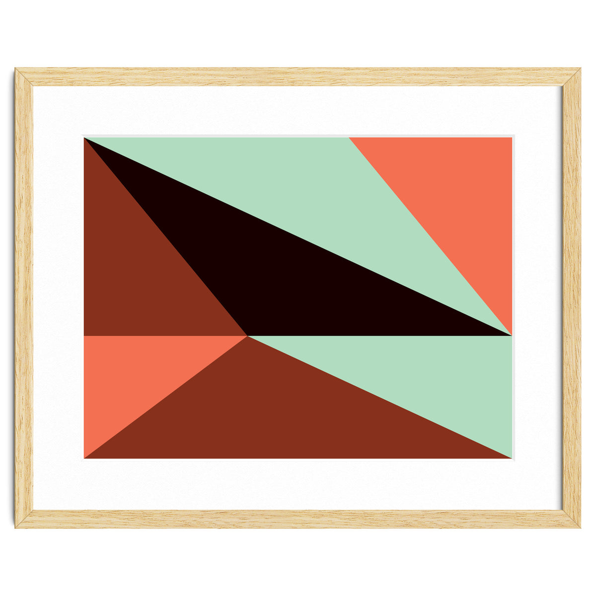Geometric Shapes No. 17 - pink, brown, mint green & black