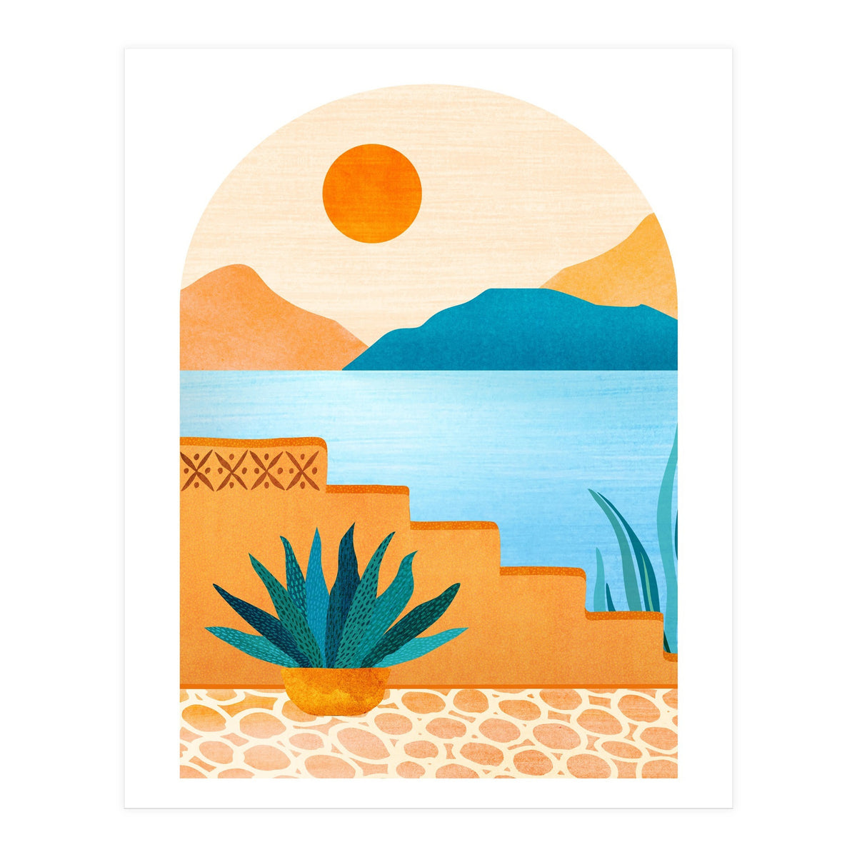 Desert Oasis Landscape (Print Only)
