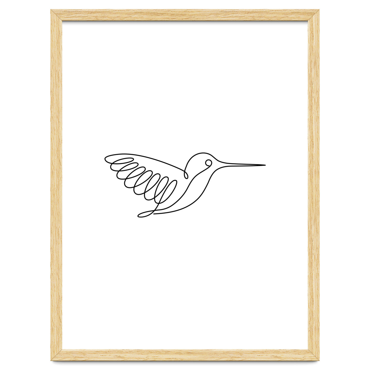 One Line Art Hummingbird