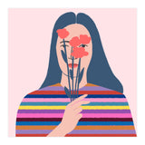 Girl With Flowers Square (Print Only) thumbnail