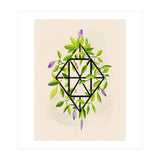 Geometric frame with leaves and flowers (Print Only) thumbnail