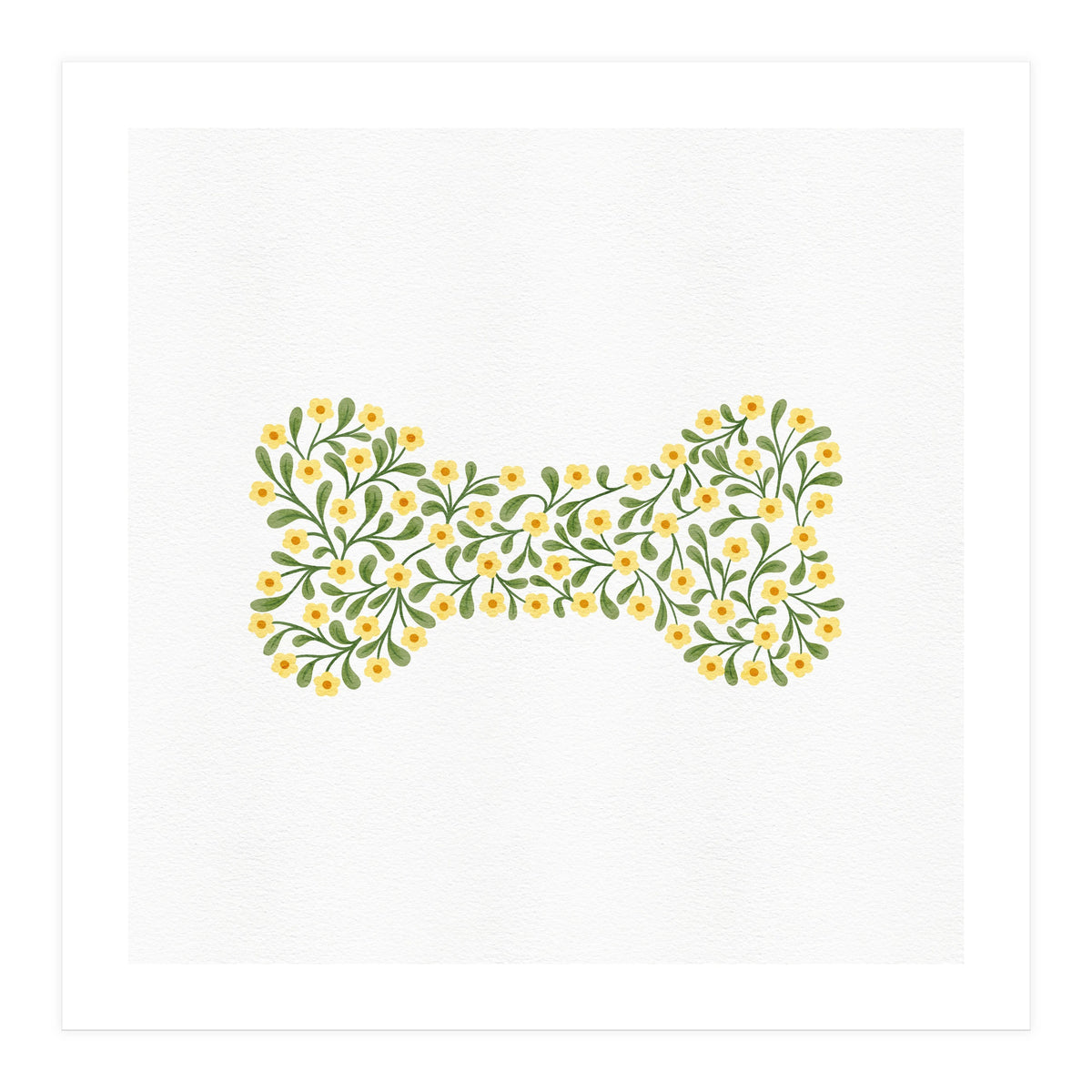 Floral Dog Bone (Print Only)
