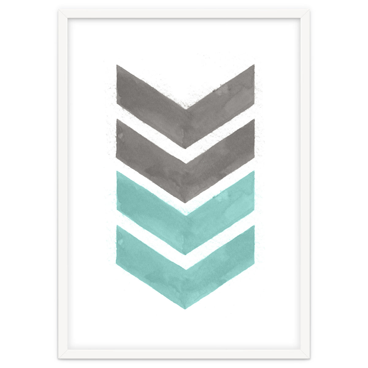 Mint Grey Chevron Print