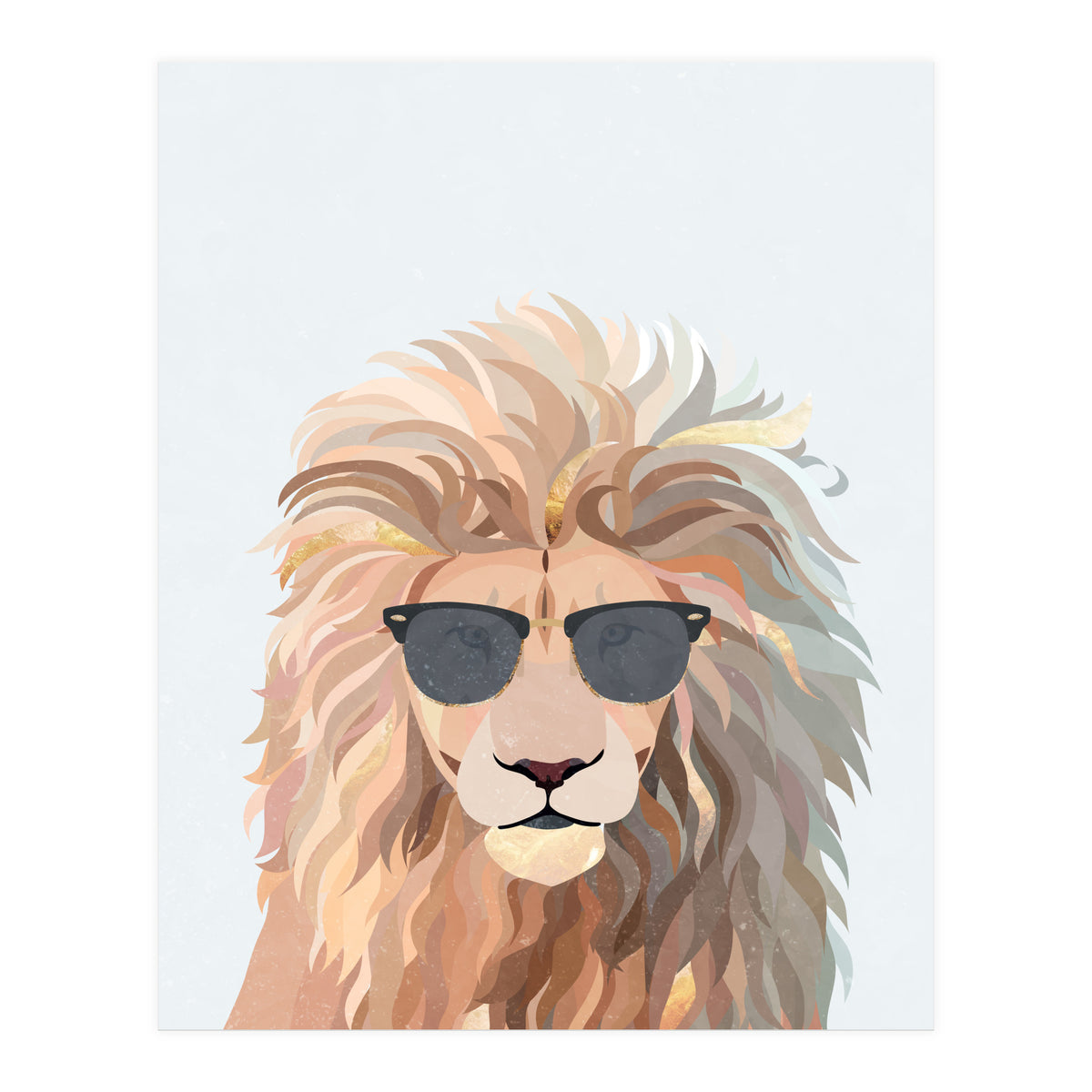 Lion Portrait earing sunglasses (Print Only)