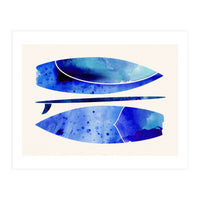 Indigo Surfboard Watercolor (Print Only)