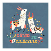 Llama With Cactus Como Te Llamas Spanish Saying 2 (Print Only)