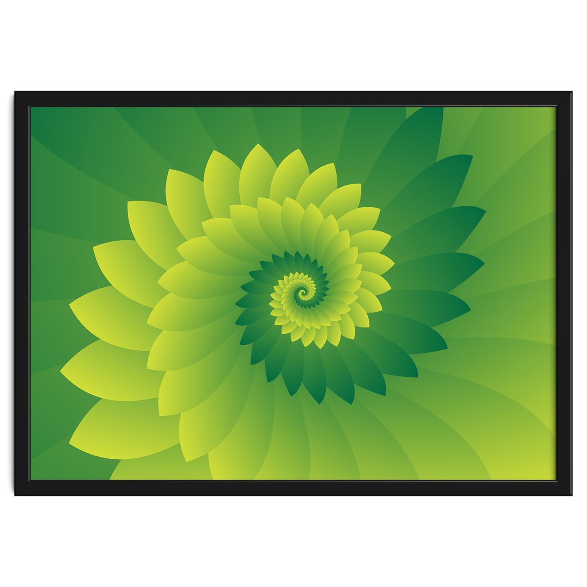 Abstract Digital GREEN FLORA 3D ART