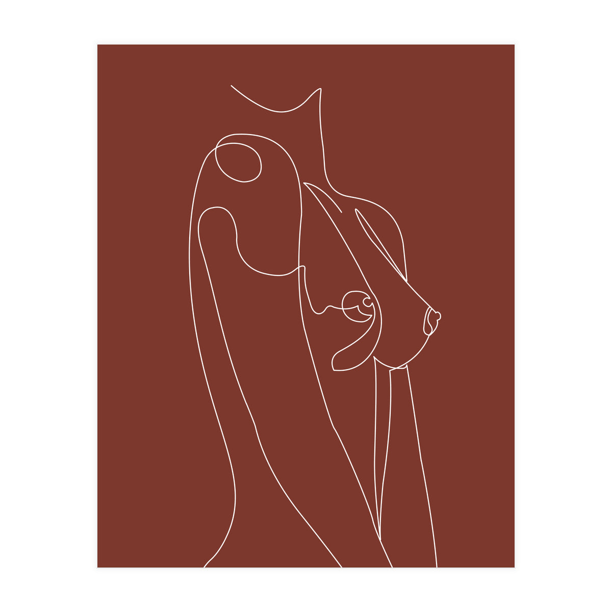 Female chest line-brown (Print Only)