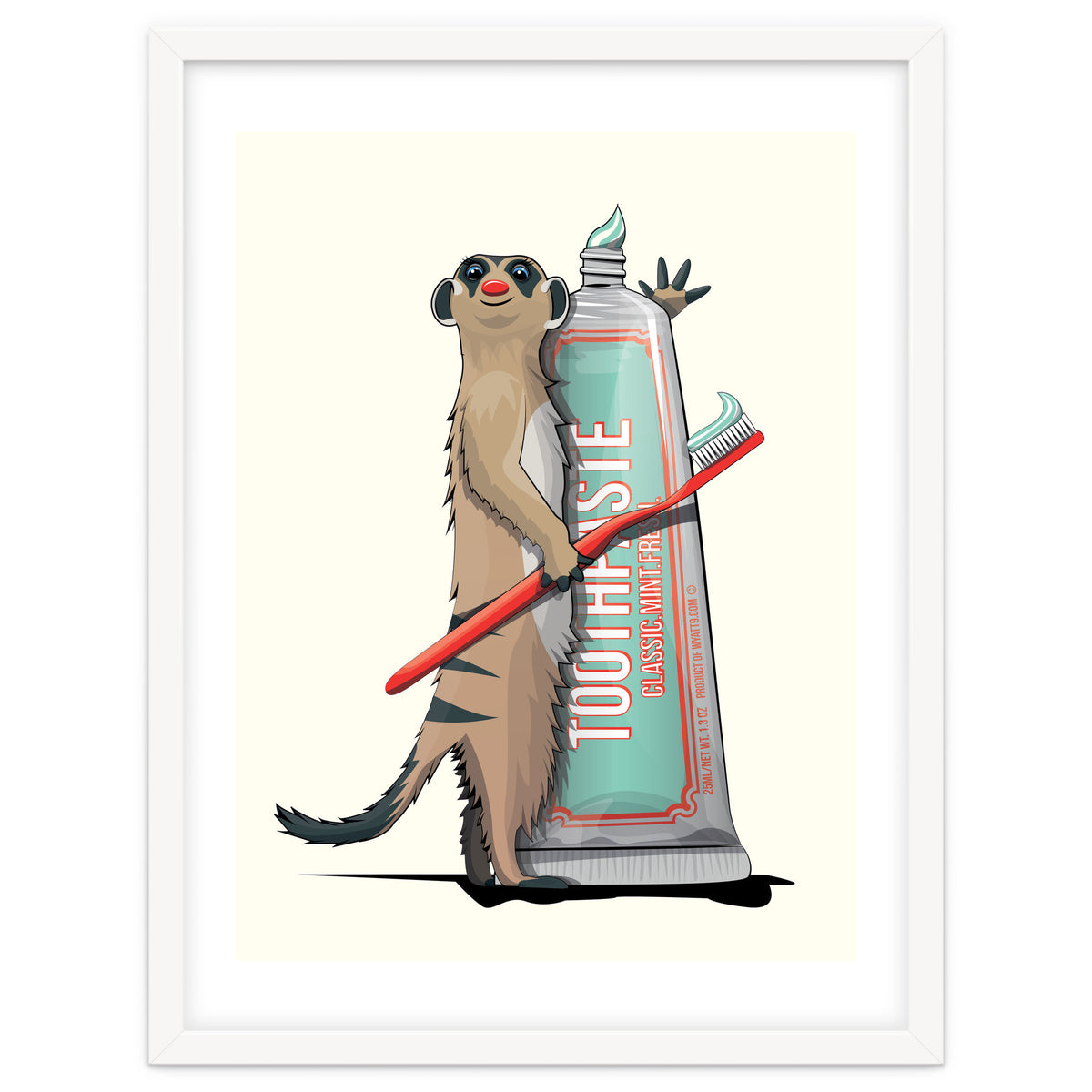 Meerkat Brushing Teeth, Funny Bathroom Humour