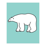 Polar Bear Pattern On a Mint Background (Print Only) thumbnail