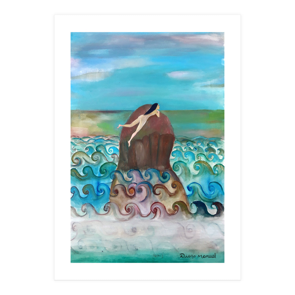 Chica Tomando Sol (Print Only)