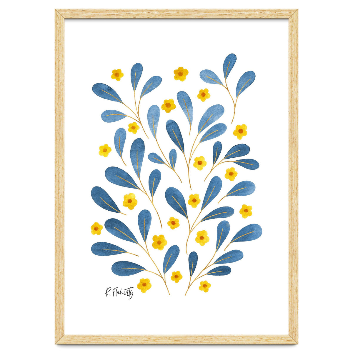 Springtime Floral | Blue and Yellow