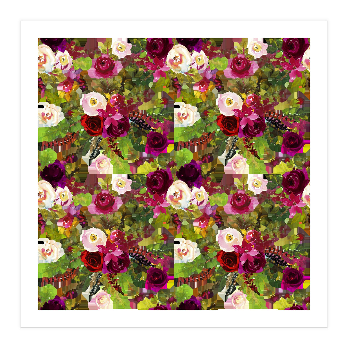 Water Colour Rose Pattern (Print Only)