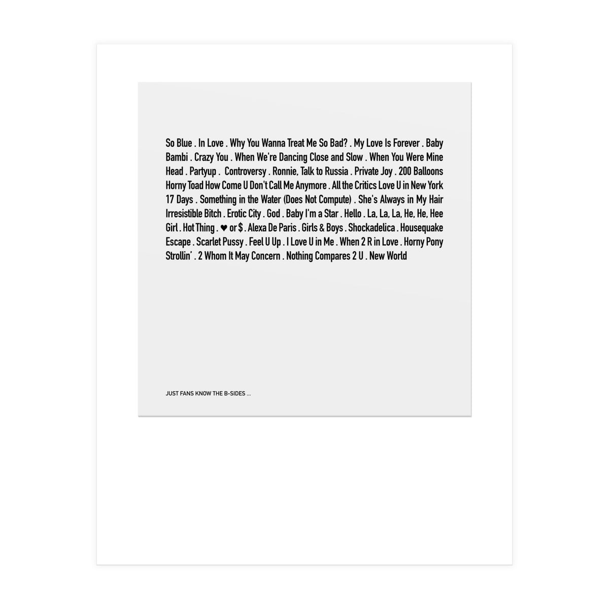 JUST PRINCE (Print Only)