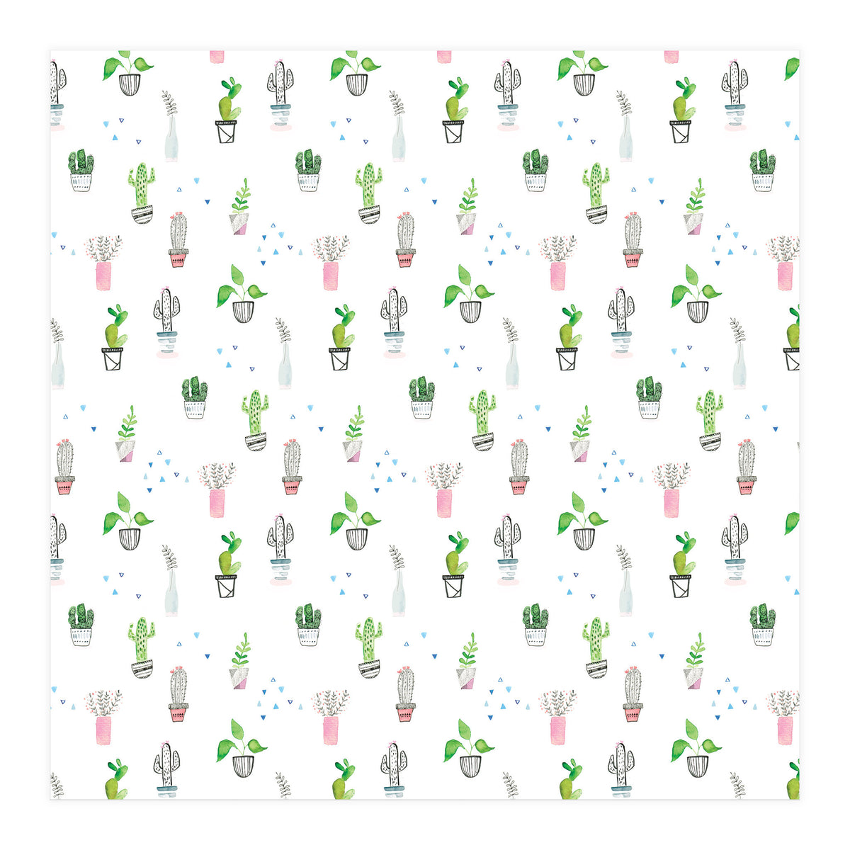 Cacti and plants pattern (Print Only)