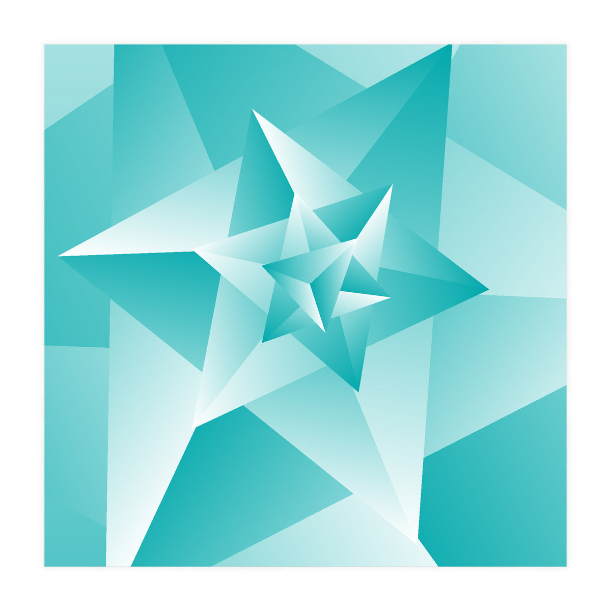 Bluish Trendy Triangle Pattern (Print Only)