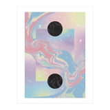 Pink Pastel Space Planet Yin Yang (Print Only) thumbnail