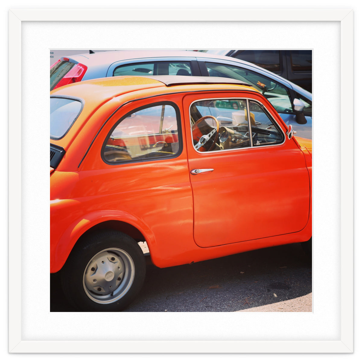 Classic orange Fiat 500