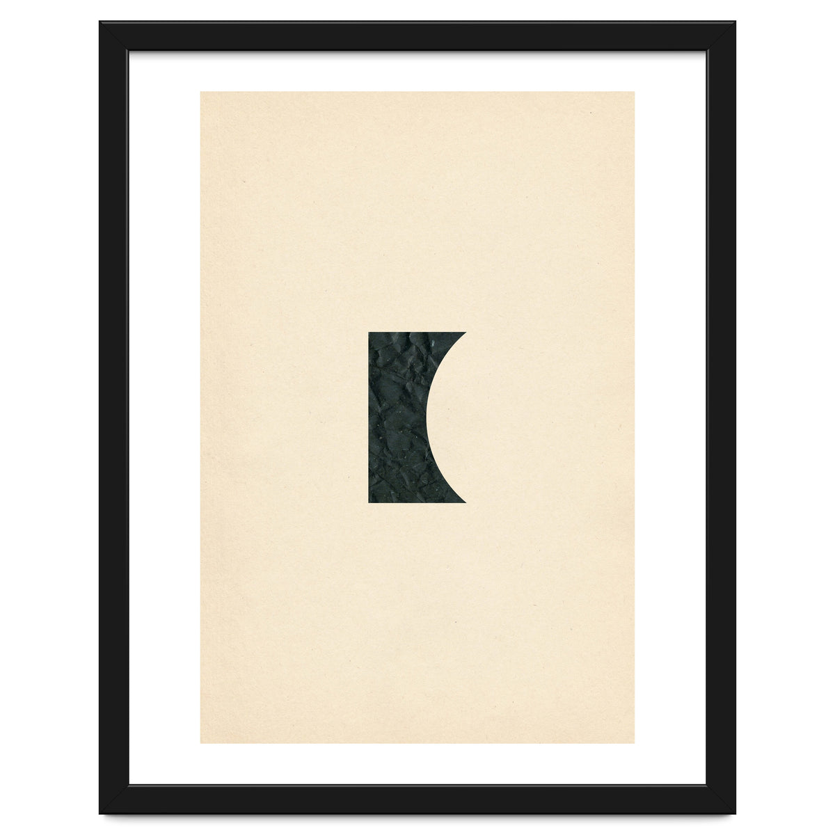 Cut black shape on beige