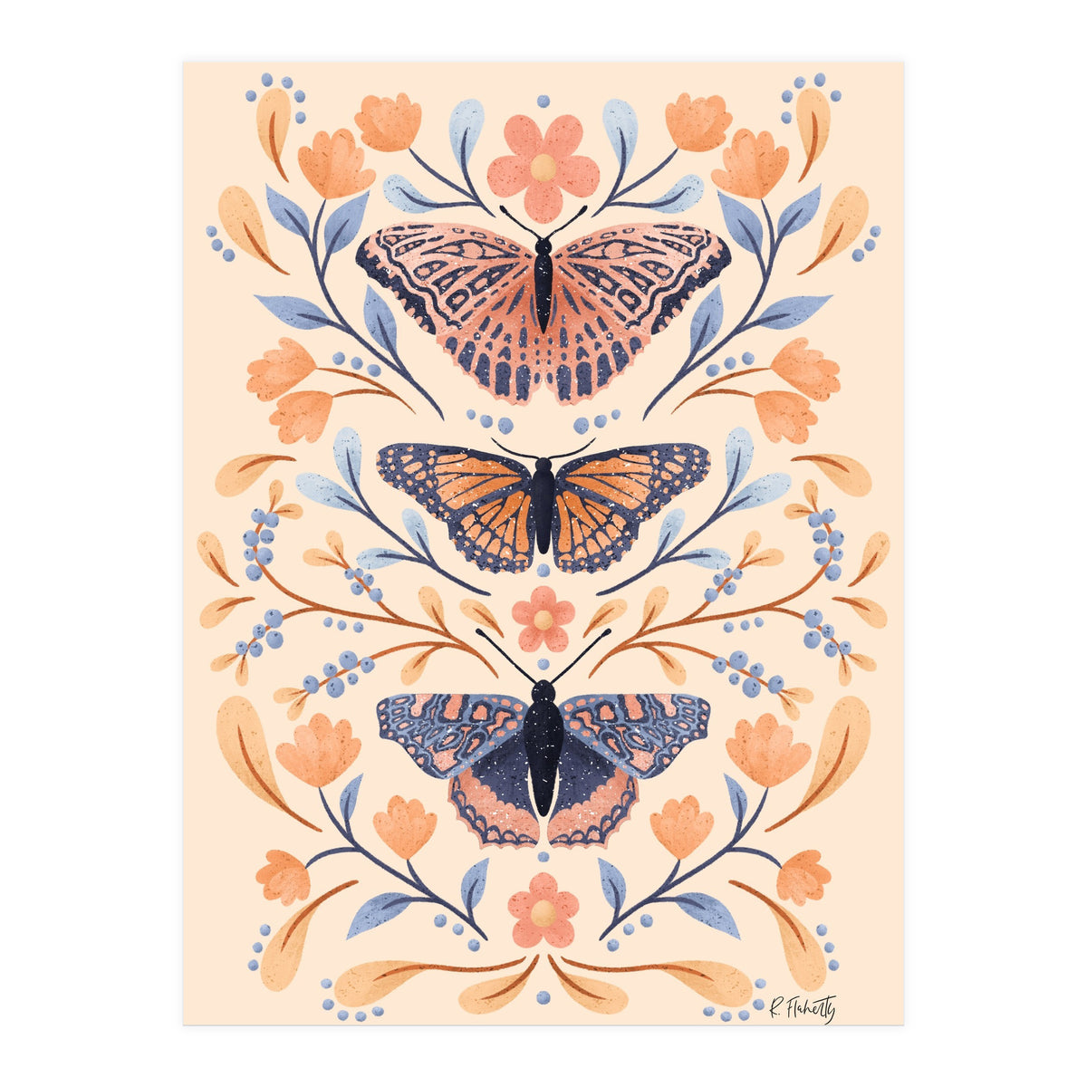 Floral Butterflies (Print Only)