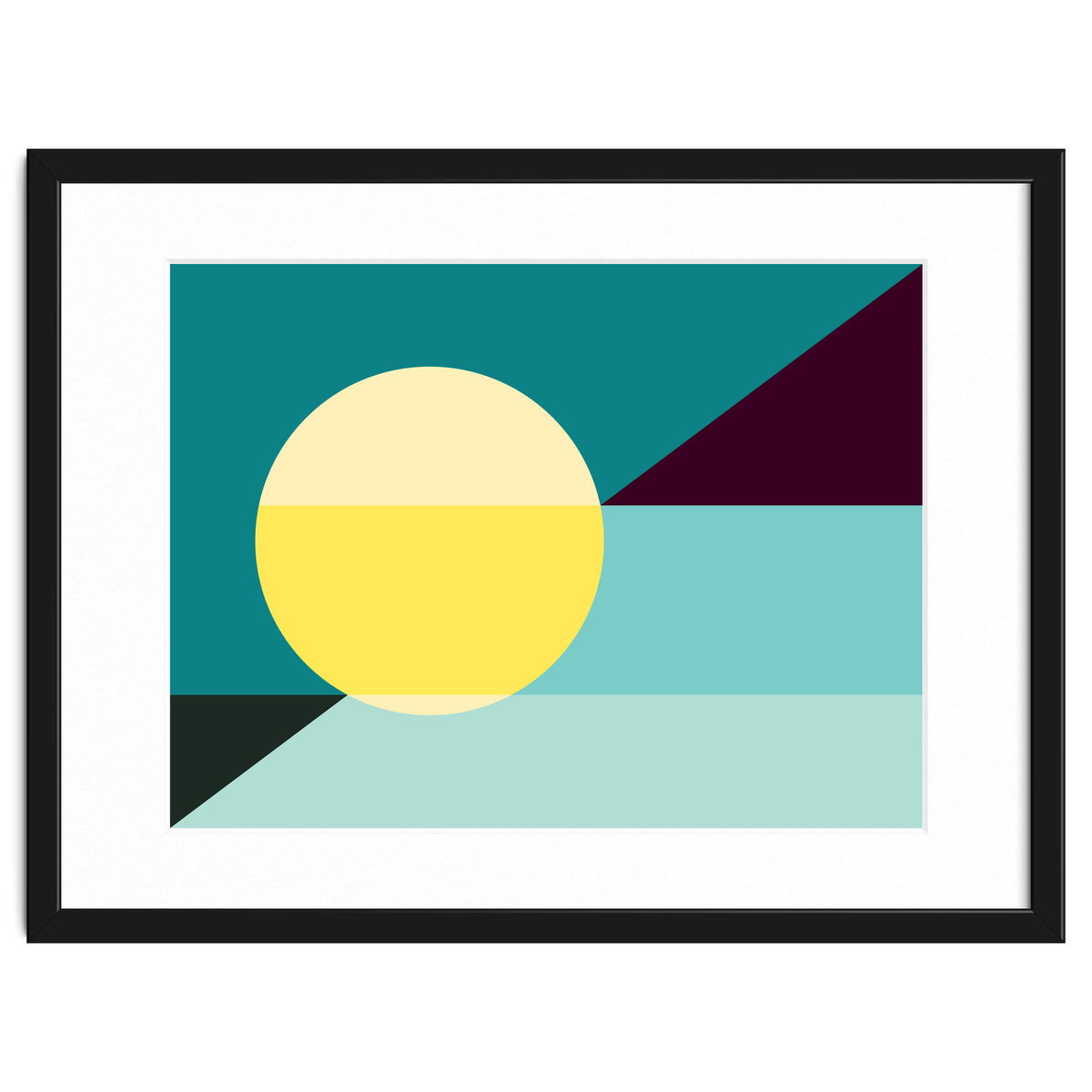Geometric Shapes No. 3 - teal, purple & yellow