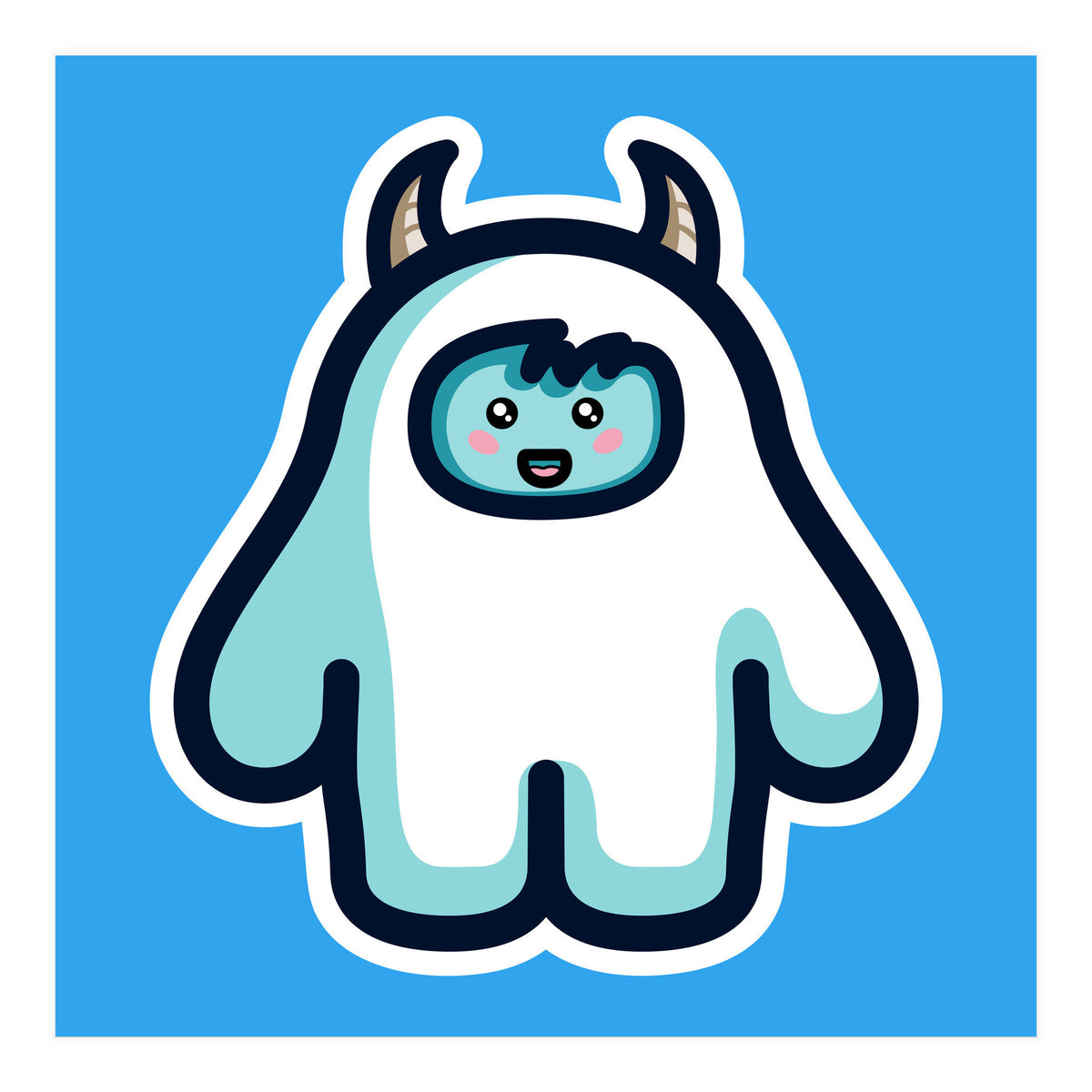 Kawaii Cute Abominable Snowman Yeti (Print Only)